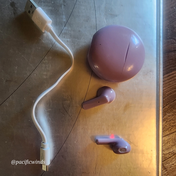 Purple Wireless Earbud Headphones - Picture 1 of 3